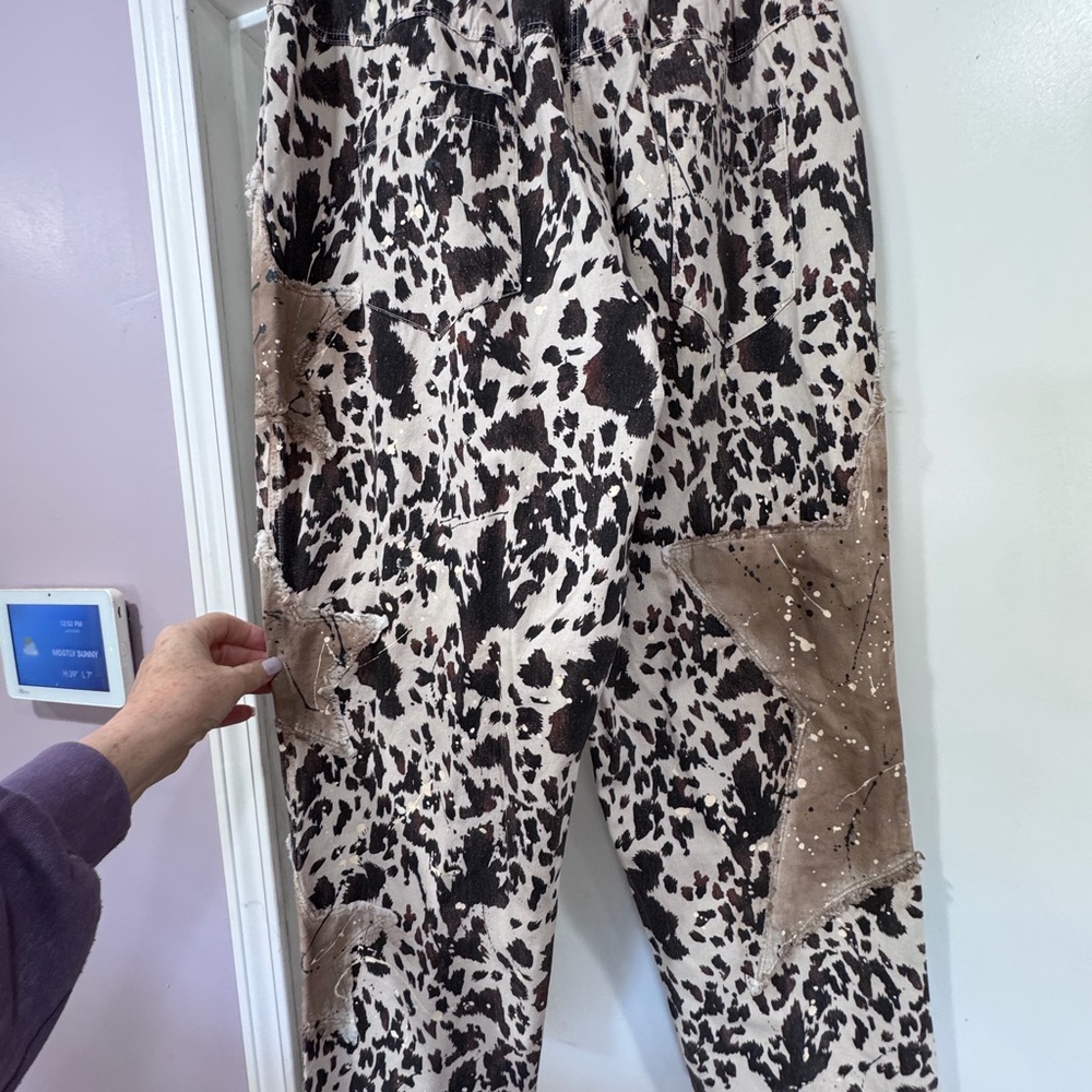 A Rare Bird Pony Print Pants with Star Patch Design